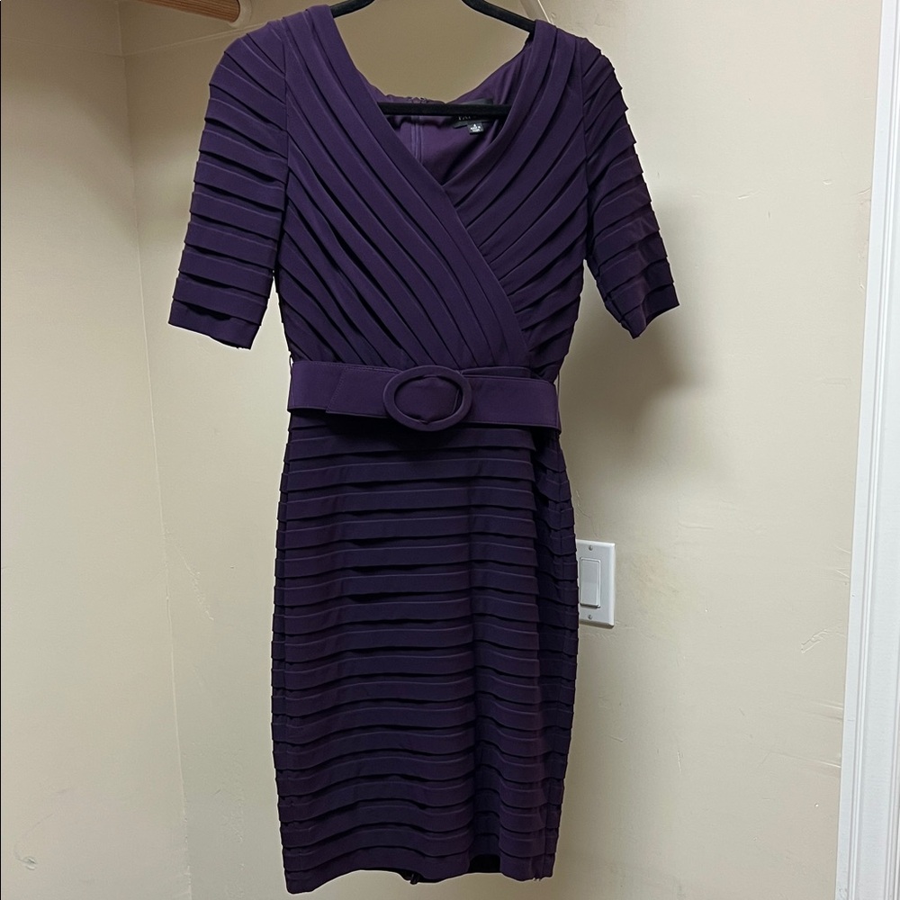 Adrianna Papell Elegant Purple Midi Dress